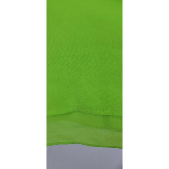 Double Zero Bright Green Loose Bohemian Cropped Blouse Size S - Picture 4 of 7